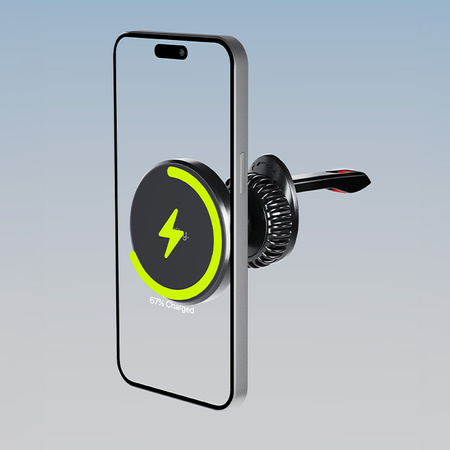 Allity uchwyt samochodowy do kratki ACH-300 magnetyczny z ładowaniem bezprzewodowym czarny 15W