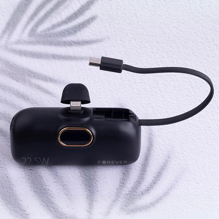 Forever mini power bank MTB-100 22.5W 5000 mAh Lightning czarny