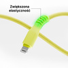 QUALO kabel nylonowy USB-C - Lightning 1,5m 2,4A zółty QKN-CL-05