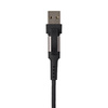 QUALO kabel silicon 2w1 USB-C - USB-C + USB-A  1,2m 3A czarny QKN-2w1-CCA-01