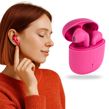 Setty słuchawki Bluetooth TWS z etui ładującym STWS-16 różowe