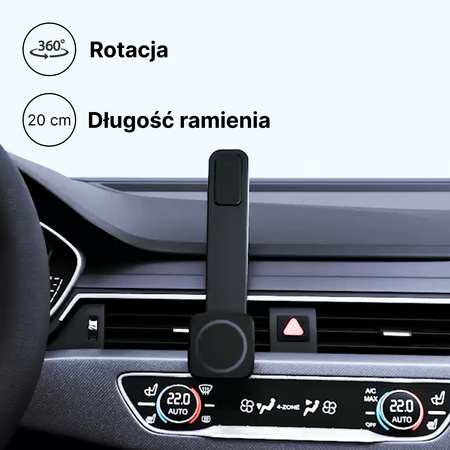 QUALO uchwyt samochodowy magnetyczny na deskę czarny QUSM-D-01