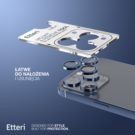 Etteri Camera Lens Protector szkło na aparat do iPhone 15 Pro / 15 Pro Max niebieski