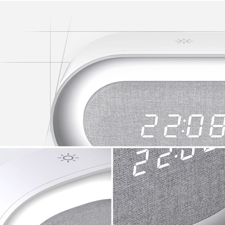 Budzik z nocną lampką LED PURE FNL-07 AKSEL biały podłużny Forever Light