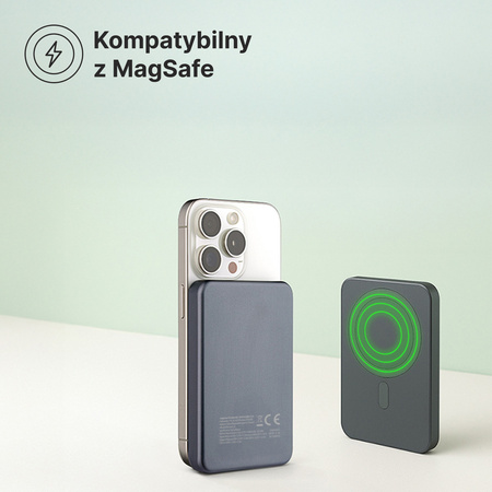 QUALO Recycling power bank 5000 mAh 20W srebrny QRPB-20-07