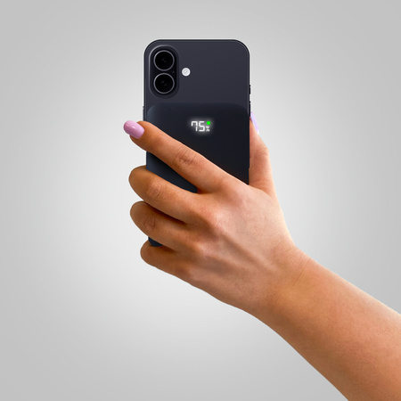 QUALO MagSafe power bank 10000 mAh z LED i podstawką czarny QMPB5-LD-01