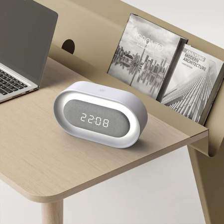 Budzik z nocną lampką LED PURE FNL-07 AKSEL biały podłużny Forever Light