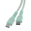 QUALO kabel nylonowy USB-C - USB-C 1,5m 3A 60W miętowy QKN-CC-21