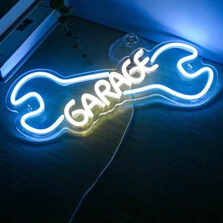 Neon PLEXI LED GARAGE błękit biały NNE22 Neolia