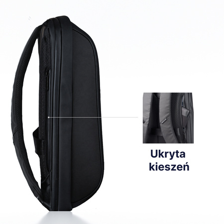 QUALO plecak sztywny wodoodporny  15,6' czarny QPS-W-BZ-01