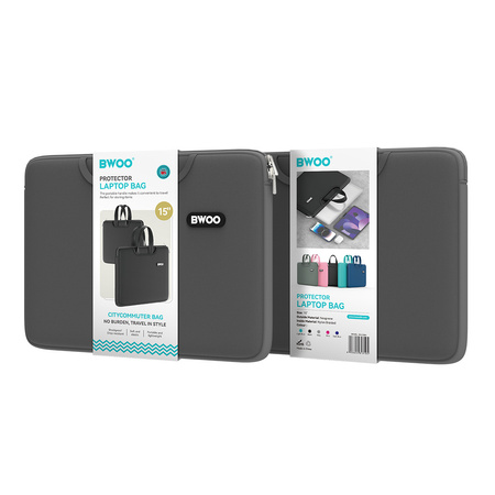 BWOO neoprenowa torba na laptopa z uchwytem 15" szara
