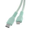 QUALO kabel nylonowy USB-C - Lightning 1,5m 2,4A mietowy QKN-CL-21