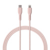 QUALO kabel nylonowy USB-C - Lightning 1,5m 2,4A rożowy QKN-CL-16