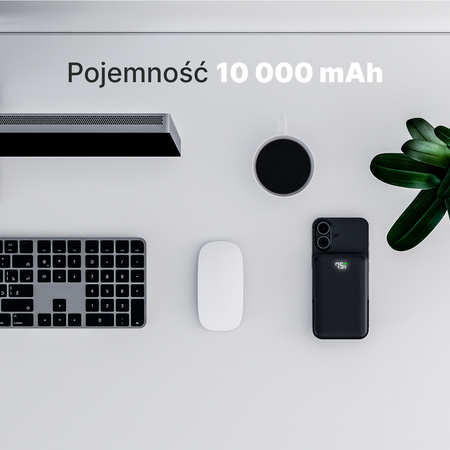QUALO MagSafe power bank 10000 mAh z LED i podstawką czarny QMPB5-LD-01