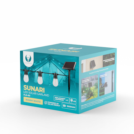 Girlanda świetlna SUNARI FLS-60 7,5m zewnętrzna 10 żarówek LED solarna IP44 Forever Light