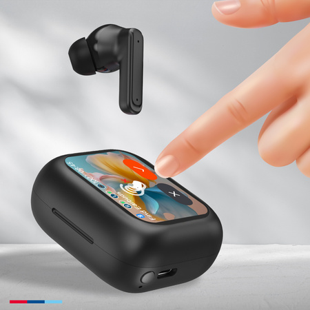 Forever słuchawki Bluetooth z wyświetlaczem ANC + ANC TWSS-500 czarne