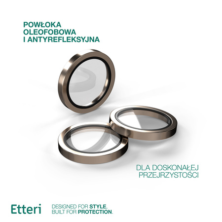 Etteri Camera Lens Protector szkło na aparat do iPhone 16 Pro / 16 Pro Max złoty