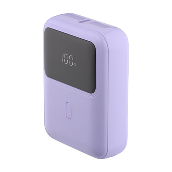 QUALO power bank 10000 mAh mini z LED 20W liliowy QPB10-LD-20-09