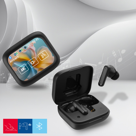 Forever słuchawki Bluetooth z wyświetlaczem ANC + ANC TWSS-500 czarne