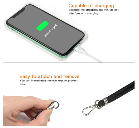 Uniwersalna tasiemka/smycz na szyję do telefonu czarna