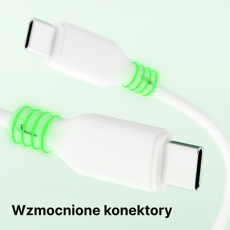 QUALO Recycling kabel USB-C - USB-C 1,5m 3A 60W biały QRC-CC-00