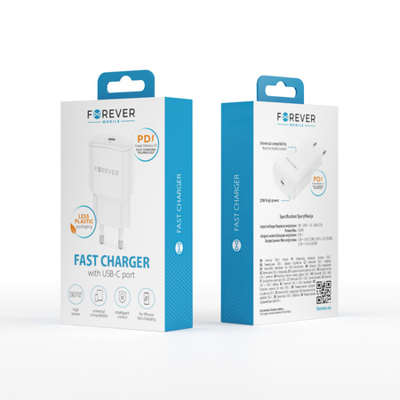 Forever ładowarka sieciowa PD QC TC-01-20C 1x USB-C 20W biała