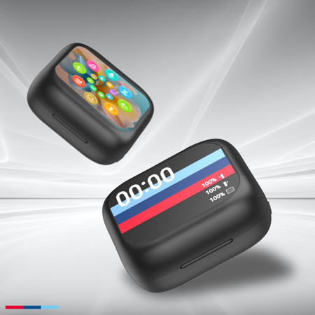 Forever słuchawki Bluetooth z wyświetlaczem ANC + ANC TWSS-500 czarne