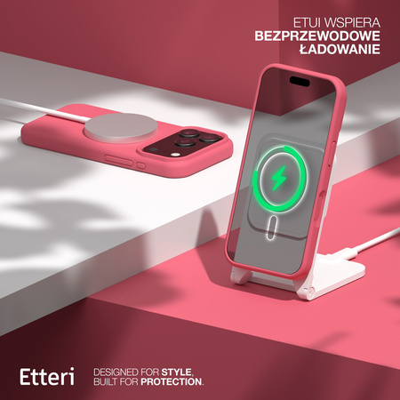Etui Etteri Silicone Mag do iPhone 17 Pro malinowe