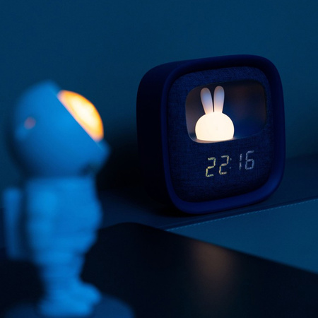 Budzik z nocnym króliczkiem LED PURE FNL-06 AURORA biały kwadratowy Forever Light