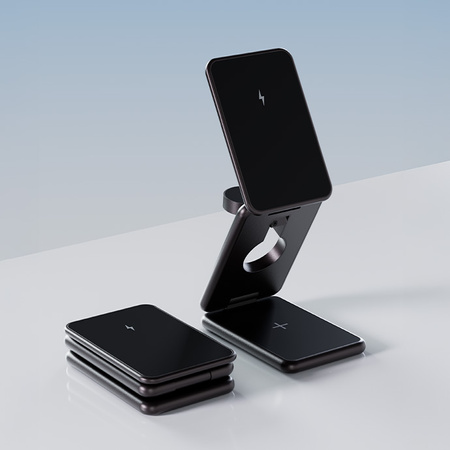 Allity ładowarka indukcyjna AWC-230-22WMS 22,5W grafitowa 3w1