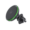 QUALO MagSafe uchwyt samochodowy do kratki z ładowaniem indukcyjnym oval LED czarny QMUS-KO-LD-01