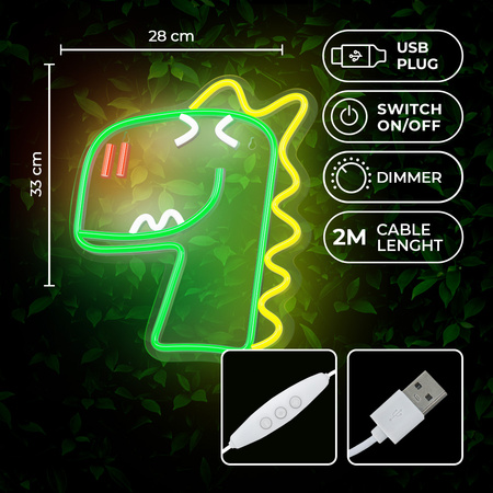 Forever Light neon LED JURASSIC DINO zielony FLNJ02