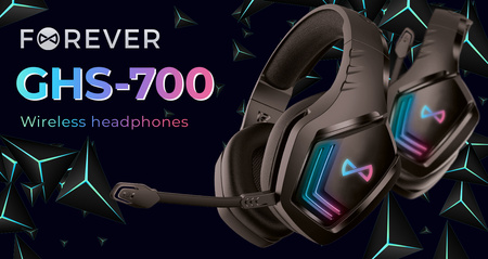 Forever słuchawki bezprzewodowe GHS-700 BT nauszne z mikrofonem czarne