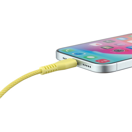QUALO kabel nylonowy USB-C - USB-C 1,5m 3A 60W żółty QKN-CC-05