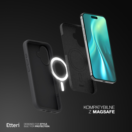 Etui Etteri Silicone Mag do iPhone 16e czarne