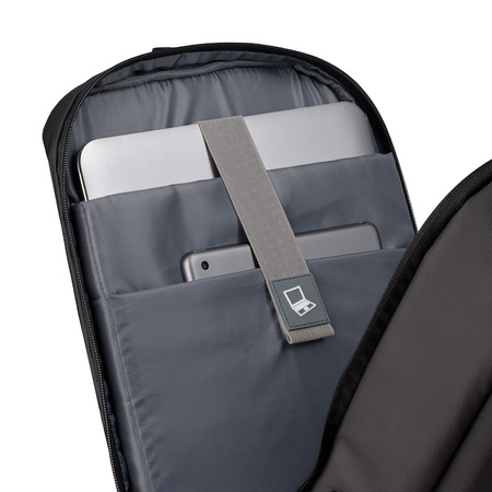 QUALO plecak sztywny wodoodporny z portem USB czarny QPS-W-USB-01