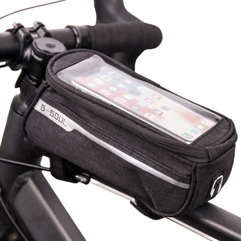 Wodoodporna torba rowerowa z uchwytem na telefon czarna