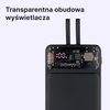 QUALO Transparent power bank 10000 mAh PD z LED 22.5W czarny QTPB10-LD-23-01