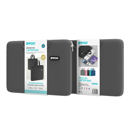 BWOO neoprenowa torba na laptopa z uchwytem 14" szara