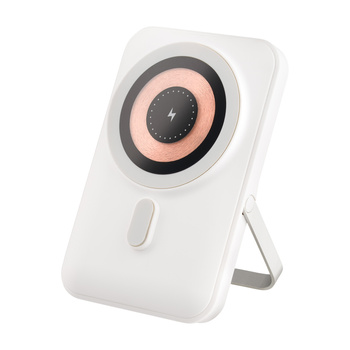 QUALO MagSafe power bank 10000 mAh z LED i podstawką biały QMPB5-LD-00