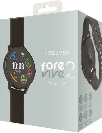 Forever Smartwatch ForeVive 2 Slim SB-325 Czarny