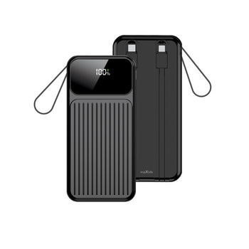 Maxlife power bank z wbudowanymi kablami MXPB-06 PD QC 22,5W 10000 mAh czarny