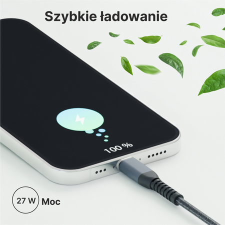 QUALO recycling kabel USB-C/Lightning 2,4A 1m QRC-CL-01