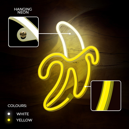 Forever Light neon LED BANAN biały żółty Bat + USB FLNE10