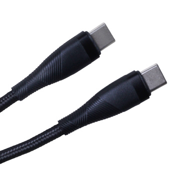 Maxlife kabel MXUC-08 USB-C - USB-C 1,0 m 100W czarny nylonowy