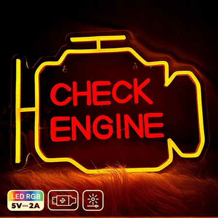 Neon PLEXI LED CHECK ENGINE żółto czerwony NNE21 Neolia