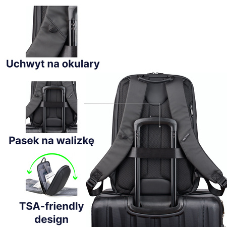 QUALO plecak sztywny wodoodporny  15,6' czarny QPS-W-BZ-01