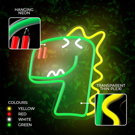 Forever Light neon LED JURASSIC DINO zielony FLNJ02