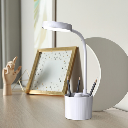 Lampa biurkowa LED 5W z przybornikiem FLB-20 biała Forever Light