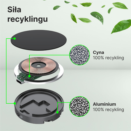 QUALO recycling ładowarka inducyjna 15W z ringiem QRLI-R-15-01